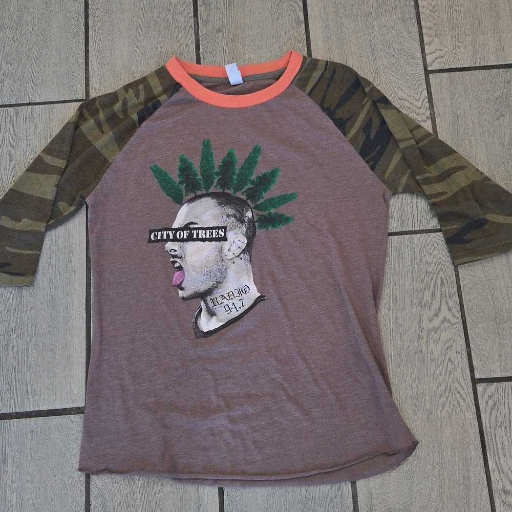 City of Trees 2017 Blink-182 Concert Raglan Tee Alternative Apparel Size L
